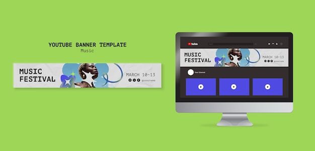無料PSD 音楽イベントの youtube バナー