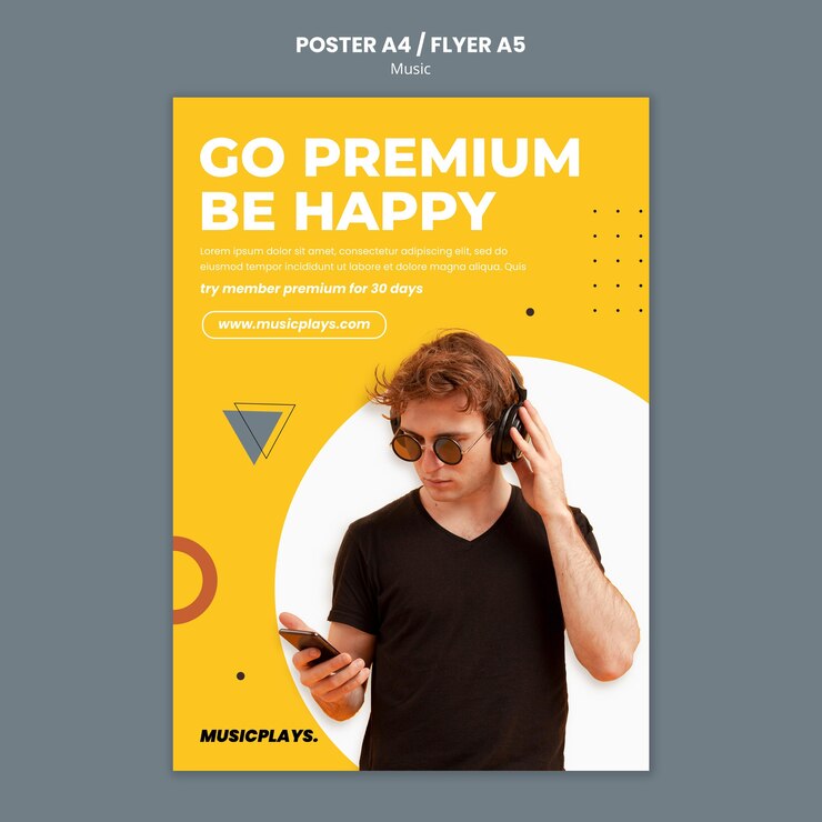 Free PSD music for everyone print template
