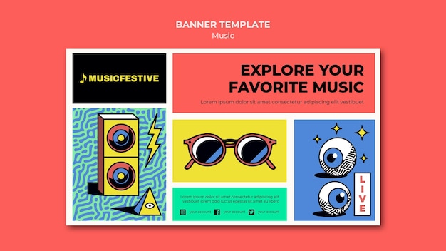 Free PSD music fest banner template