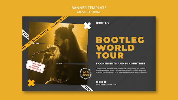 PSD gratuito design del modello di banner festival musicale