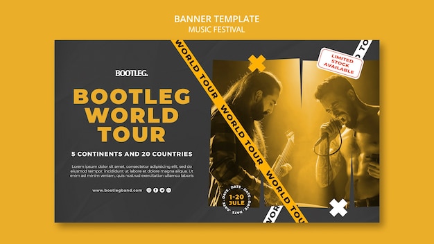 PSD gratuito design del modello di banner festival musicale