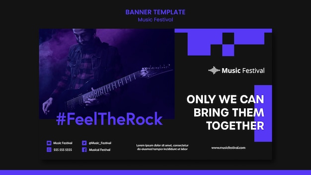 Free PSD music festival banner template