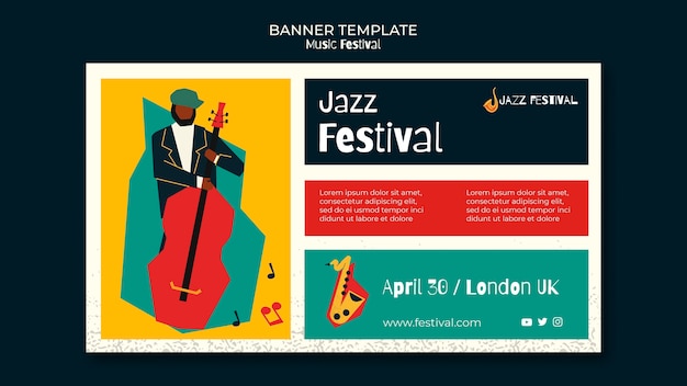 Music festival banner template