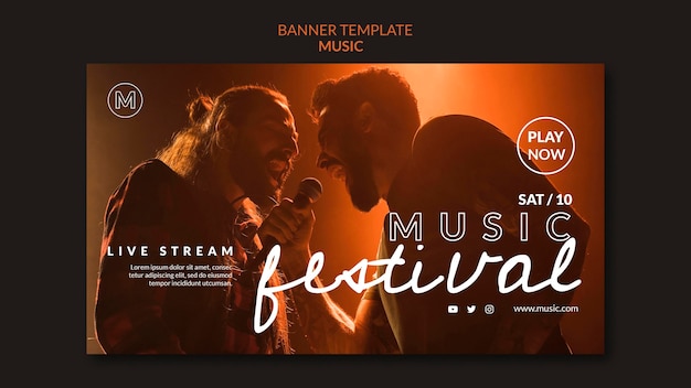 Modello di banner del festival musicale