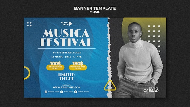 Music festival banner template