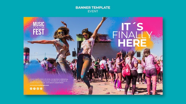 Free PSD music festival banner template