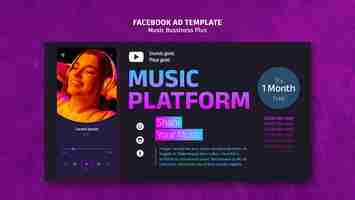 Free PSD music festival facebook template