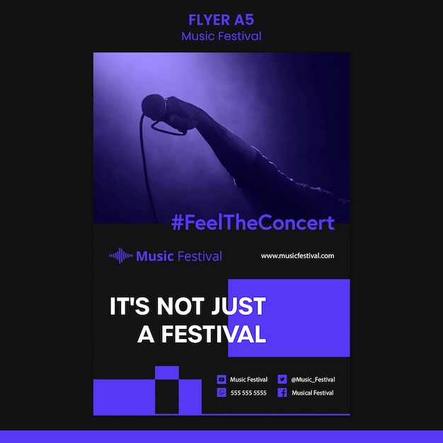 Free PSD music festival flyer template