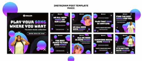 PSD gratuito modello di post instagram del festival musicale