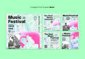 Free PSD music festival instagram posts template