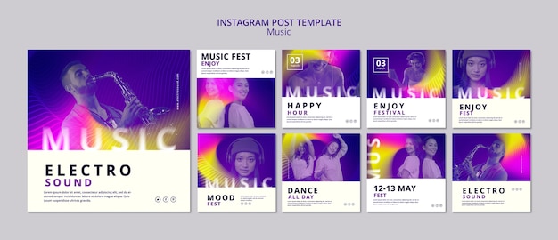PSD gratuito post di instagram del festival musicale