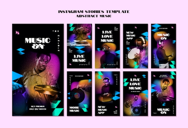 PSD gratuito storie di instagram del festival musicale