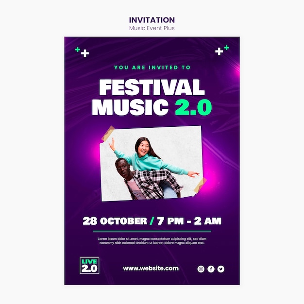 Music festival invitation template