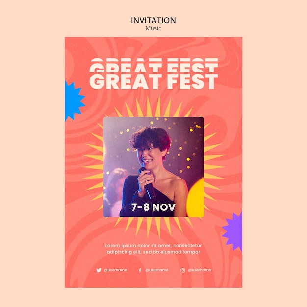 Music festival invitation template