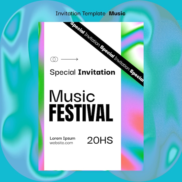 PSD gratuito modello di invito al festival musicale