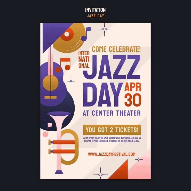 Free PSD music festival invitation template