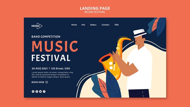 music festival landing page template