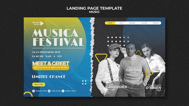 Music festival landing page template