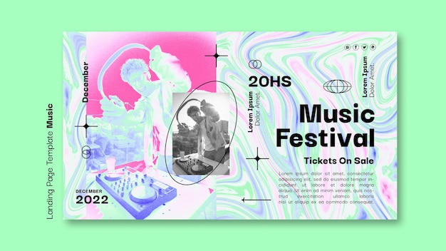 Free PSD music festival landing page template