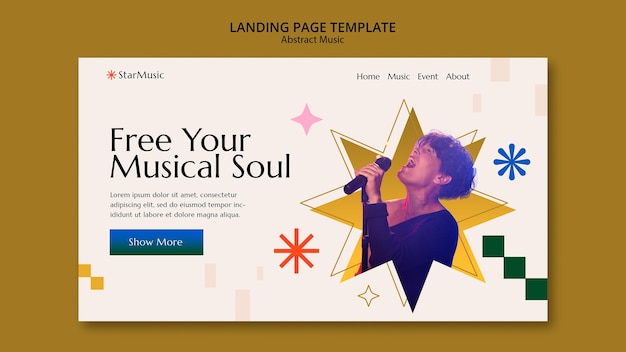 Free PSD music festival landing page template