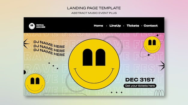 Free PSD music festival landing page template