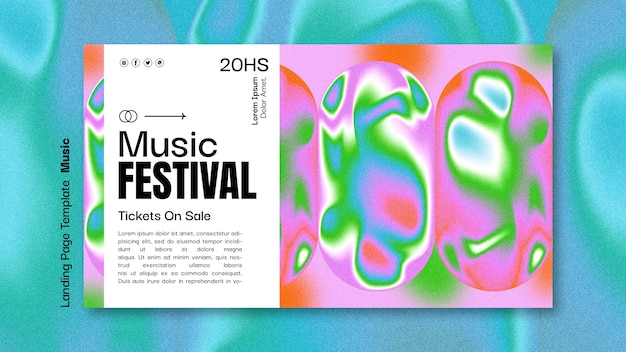 Free PSD music festival landing page template