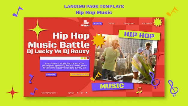 Free PSD music festival landing page template