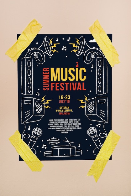 Music festival poster mockup