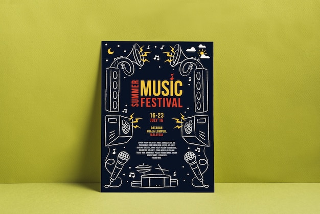 Music festival poster mockup