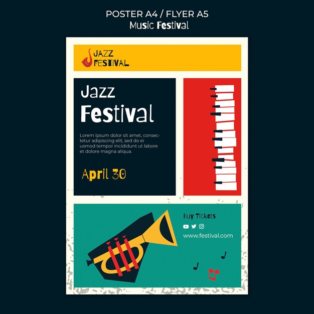 Music festival poster template