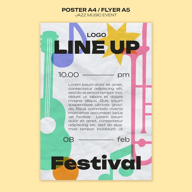 Free PSD music festival poster template