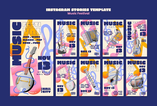 PSD gratuito disegno del modello del festival musicale