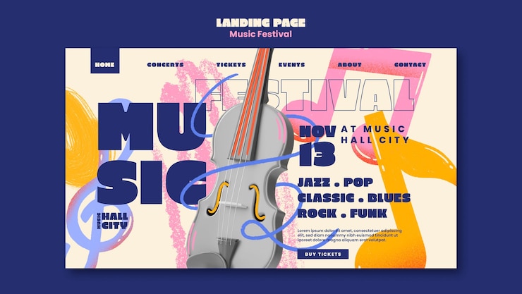 無料PSD 音楽祭のテンプレート デザイン