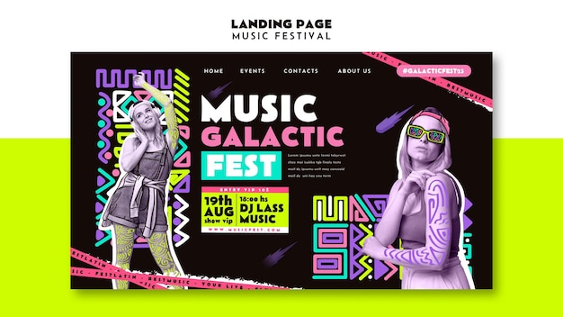 Free PSD music festival template design