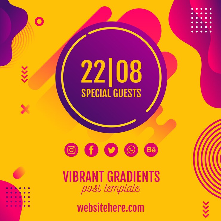 Free PSD music festival yellow background template