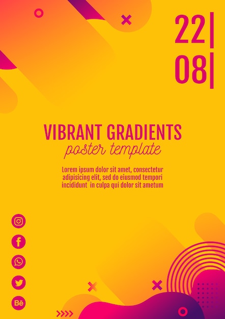 Music festival yellow poster template