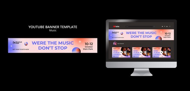 music festival youtube banner template