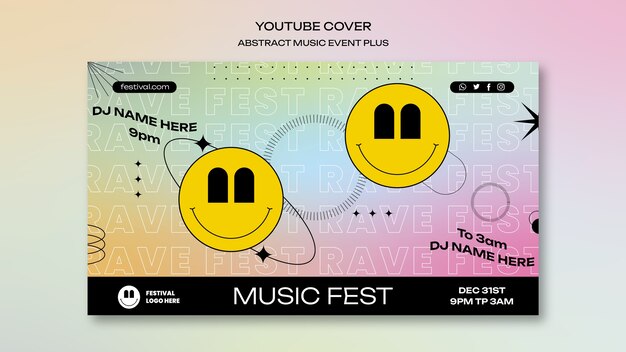 Music festival youtube cover template