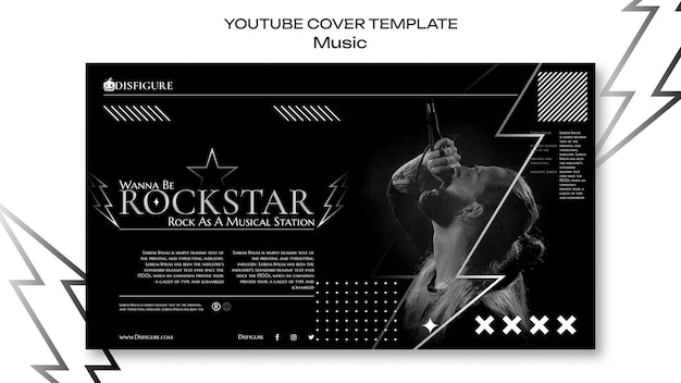 PSD gratuito modello di copertina youtube del festival musicale