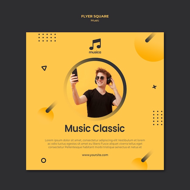 PSD gratuito progettazione del modello di volantino di musica