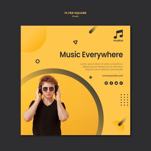 PSD gratuito modello di volantino di musica