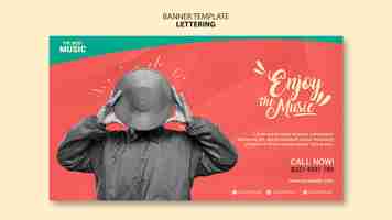 Free PSD music horizontal banner template