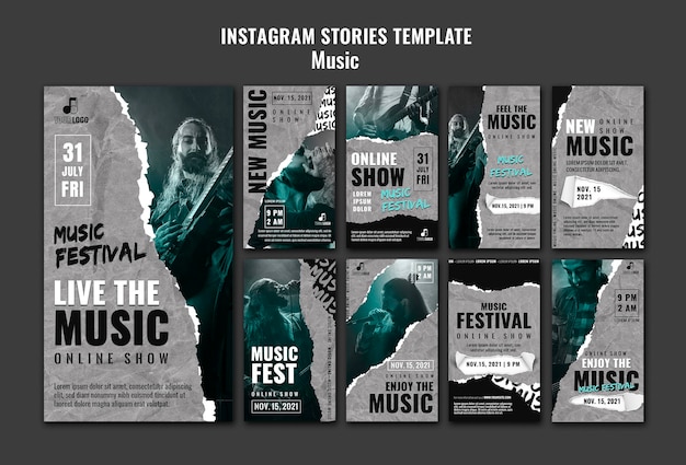 Music instagram stories design template