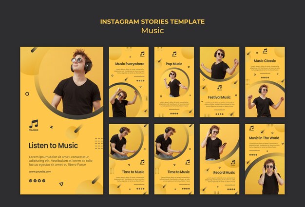 music instagram stories template