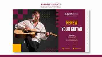 Free PSD music instrument concept banner template