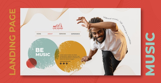 Free PSD music landing page template