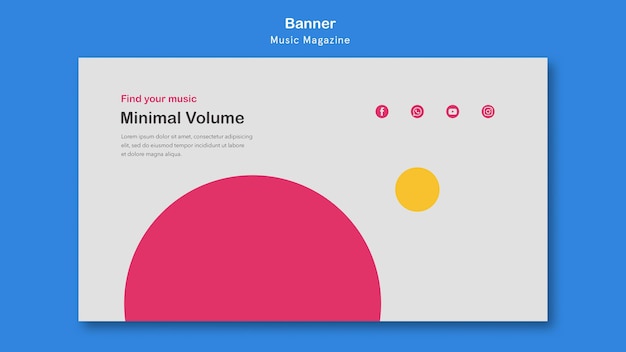 Бесплатный PSD Баннер музыкального журнала