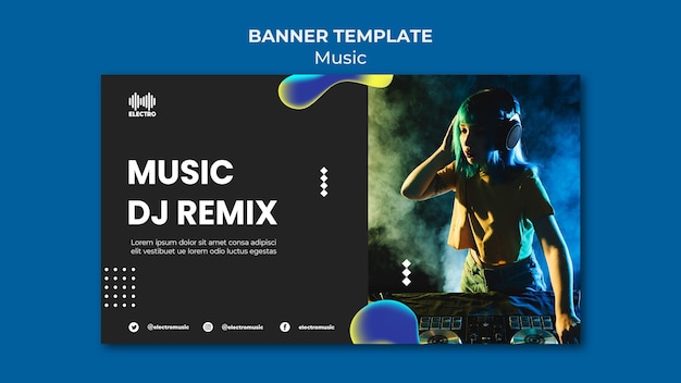 PSD gratuito modello di banner per feste musicali