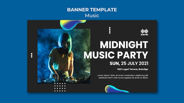 Free PSD music party banner template