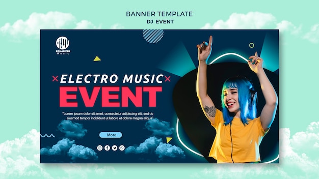 Music party concept banner template